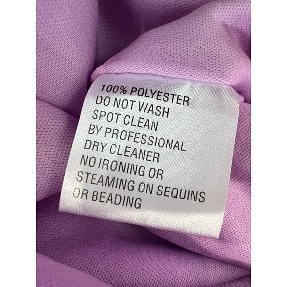 New MAC DUGGAL Size 10 Long Sleeve Mini Dress with Shoulder Pads Lilac *Defect* - Picture 11 of 13